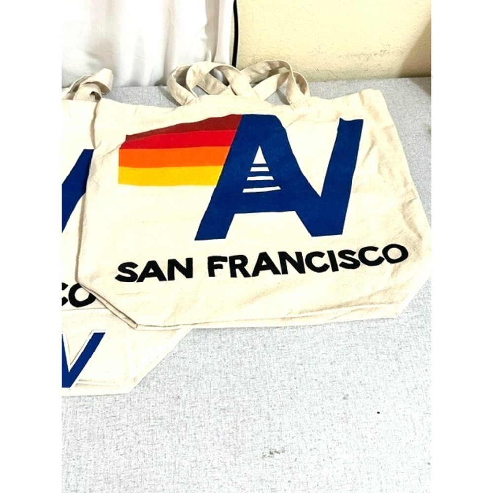 2 Aviator Nation San Francisco Canvas Tote Bags & 1 Initial Logo Sticker - Picture 2 of 4
